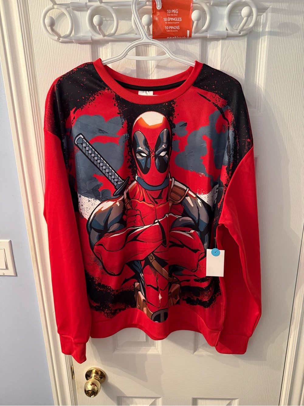 Marvel Red Deadpool Graphic Crewneck Sweatshirt